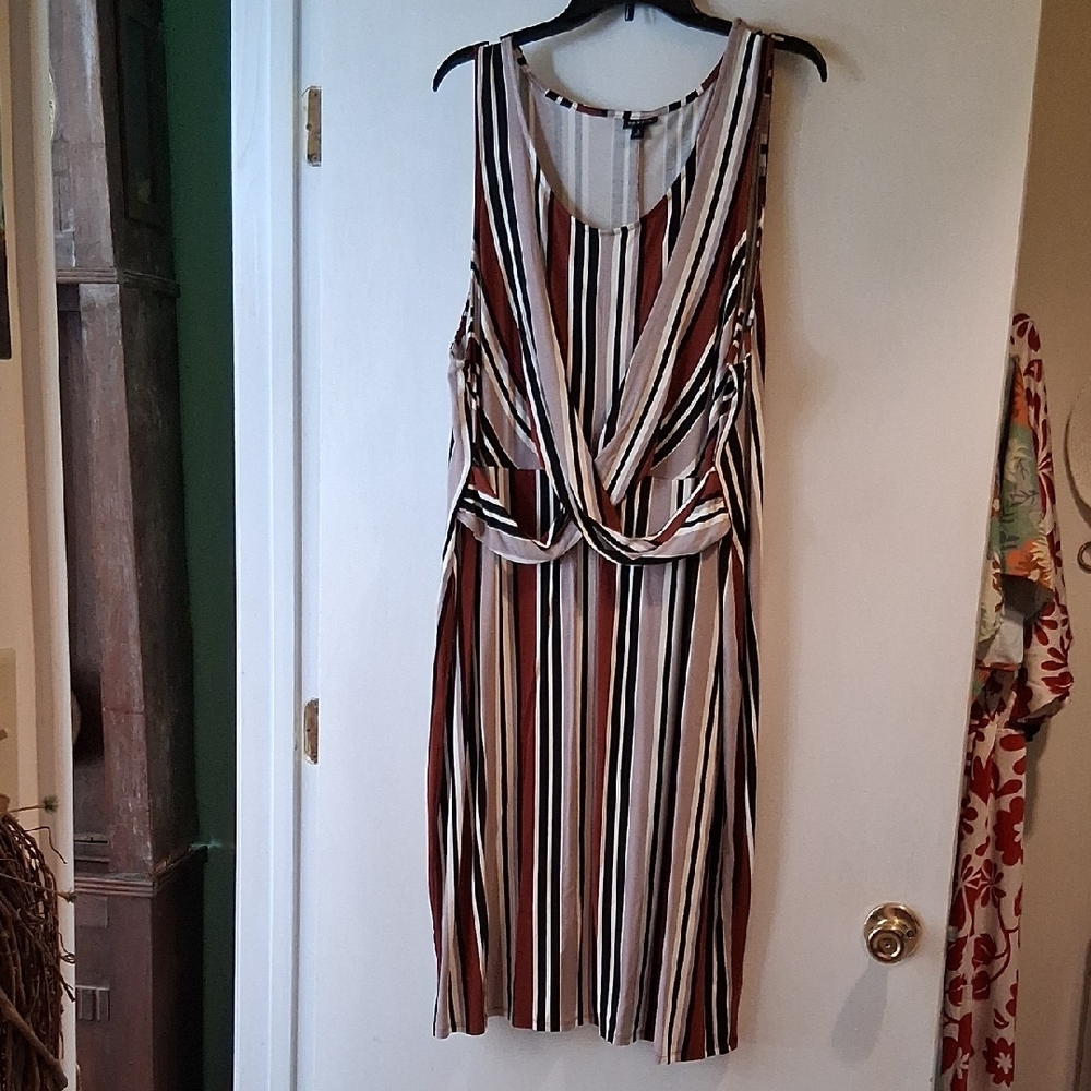 Torrid Striped Sleeveless Midi Dress
